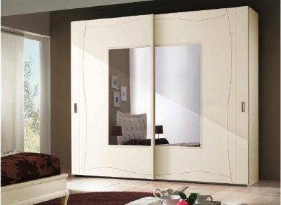 Schränke Kleiderschrank mit Schiebetüren Schlafzimmer Schrank Wand Holz Design